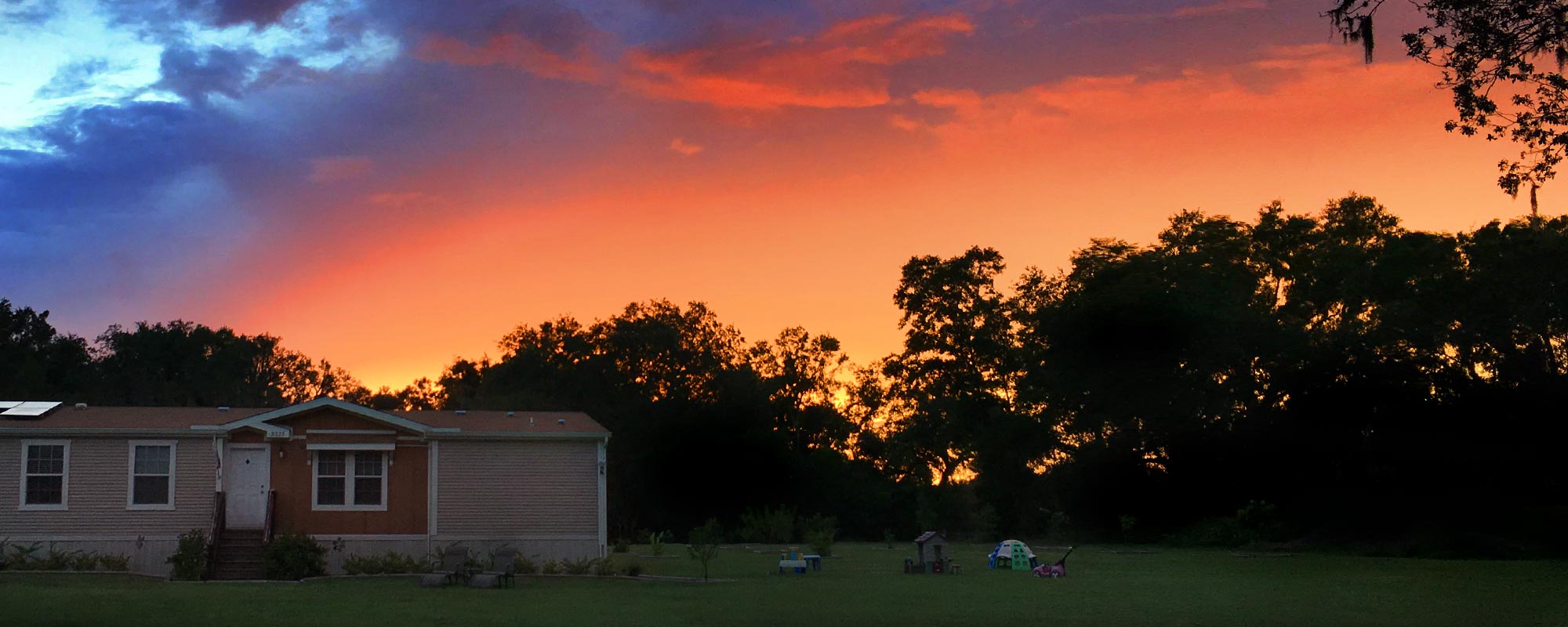 Our farm at sunset